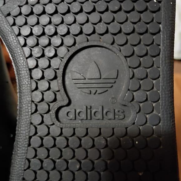 Adidas Stan Smith Athletic Sneakers Black/Silver Size 9.5 men\'s BB5156 logo